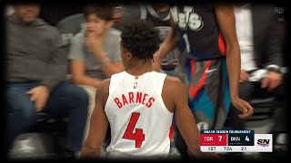 Scottie Barnes CAN Shoot 3Pointers  Raptors vs Nets [upl. by Schonthal]