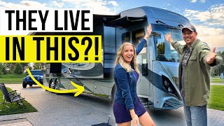 Couple LIVES in this LUXURY MOTORHOME Full RV Tour 2023 American Coach Dream 45A [upl. by Siegel438]