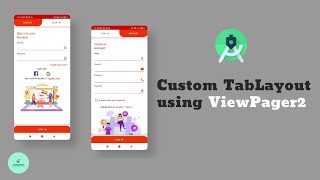 Custom Tab Layout Using View Pager 2  Android Studio 2022 [upl. by Llerahc]