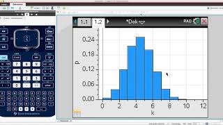 Binomialverteilungen darstellen und charakteristische Größen bestimmen mit dem TINspire CX [upl. by Anaujait]