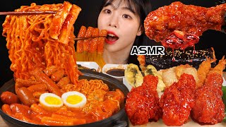 ASMR MUKBANG 직접 만든 떡볶이 양념치킨 김밥 먹방 amp 레시피 FRIED CHICKEN AND Tteokbokki EATING [upl. by Aihsakal761]