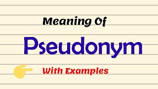 Meaning Of Pseudonym  Examples  Pronunciation UrduHindi [upl. by Shiff569]