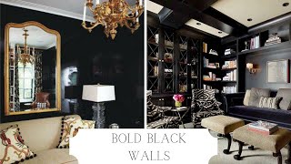 Bold Black Walls  Living Room Black Walls  Black Living Room  And Then There Was Style [upl. by Woermer]