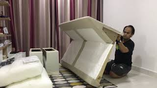 IKEA Kivik ThreeSeat Sofa Hillared Beige  Unboxing amp Setup [upl. by Haim103]