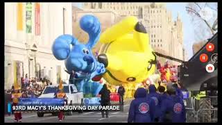 Josh In The Blue’s Clues And You Balloon Float Macys Thanksgiving Day Parade 2019 [upl. by Demahum]