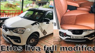 Toyota etios liva full modified  Seat moulding roof wrapping toyota etiosliva modiefiedcars [upl. by Stronski899]