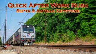 Short Evening Rush on Amtraks Keystone Corridor amp Septa Thorndale Line [upl. by Alrrats]