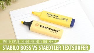 Which Pastel Highlighter is the Best Stabilo Boss vs Staedtler Textsurfer [upl. by Darmit]