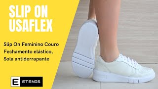 Tênis Feminino Usaflex Slipon Casual Couro Am01002 Branco [upl. by Jelsma]