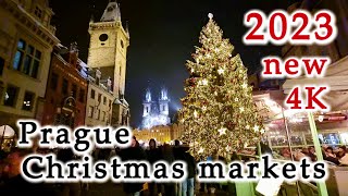 Prague Christmas markets 2023 in the country 4k 60fps Pražské Vánoční trhy 2023 v bílém country [upl. by Euqinor]