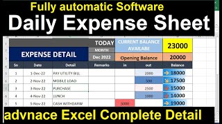 How TO Make daily expense sheet excel [upl. by Akerley]