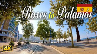 Driving from Roses to Palamós on the Costa Brava Catalonia Spain 🇪🇸 [upl. by Needan]