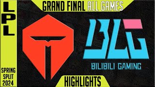 TES vs BLG Highlights ALL GAMES Playoffs GRAND FINAL LPL Spring 2024 TOP Esports vs Bilibili Gaming [upl. by Akeylah]