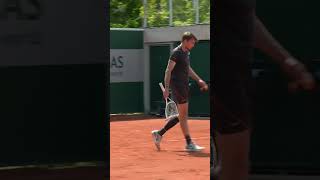 Now THAT is awkward He was not happy and smashes his racquet at RolandGarros 😬🎾 [upl. by Yrailih]