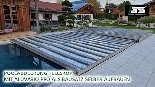 Poolabdeckung Teleskopdeck Fahrbar Begehbar Pooldeck selber bauen [upl. by Nalim904]