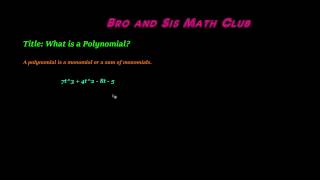 What is a Polynomial  Algebra I [upl. by Lerraj]