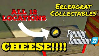 Location of ALL 12 CHEESE WEDGES in Farming Simulator 22  Erlengrat Collectables [upl. by Sairtemed]