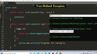 user defined exception in java  Learn Coding [upl. by Niwle]