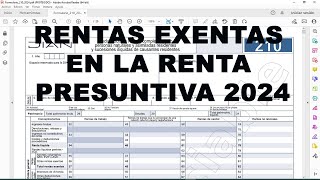 EJEMPLO APLICACIÓN DE LAS RENTAS EXENTAS EN LA RENTA PRESUNTIVA 2024 [upl. by Ainollopa]