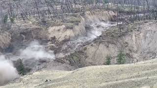 satisfying satisfiying chilcotin 2024 flood river bc warning landslide [upl. by Lexerd]