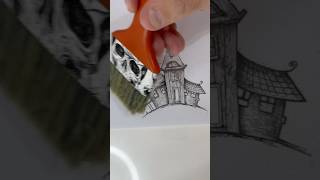 Happy Halloween 🎃 Halloween castle drawing art engraving artistsoftiktok sketch [upl. by Reggie]