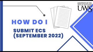 How do I submit Extenuating Circumstances ECS September 2022 UWS [upl. by Kirenoj]