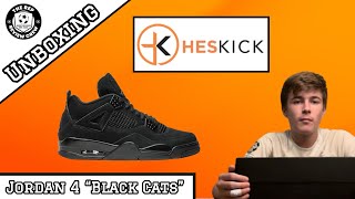 UNBOXING THE BEST JORDAN 4 “BLACK CATS”🔥Heskickru [upl. by Nhguavoj]