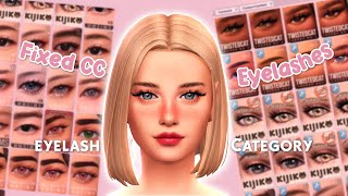 Fixed CC Eyelashes in Eyelash Category with links  The Sims 4 [upl. by Aeslahc]