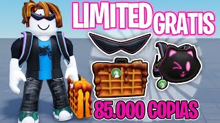 CONSIGUE MOCHILA DE GATO MALETÍN WAFFLE Y GAFAS NEÓN GRATIS en ROBLOX  LIMITED CON 85000 COPIAS 🥞 [upl. by Nnairahs]