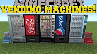 Minecraft VENDING MACHINES COKE PEPSI SNACKS PHARMACY amp MORE Mod Showcase [upl. by Blanka]