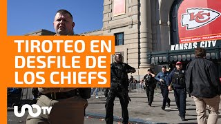 Celebración acaba mal Tiroteo en desfile por victoria de los Chiefs deja un muerto difunden videos [upl. by Ydnir]