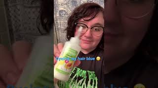 Dyeing my hair blue  Garnier Nutrisse Intense Indigo [upl. by Yadroc]