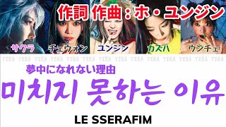 미치지 못하는 이유 Crazier夢中になれない理由  LE SSERAFIMルセラフィム【日本語字幕カナルビ歌詞】 [upl. by Leirbag]