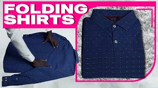 How to Fold a Long Sleeve Shirt to Save Space or for Travel 3 Seconds Shirt Folding Hack [upl. by Oran]