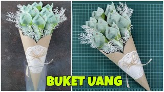 KERTAS NASI TUSUK SATE ALAS TOPLES JADI BUKET UANG CANTIK moneybouquet tutorial diy duit flower [upl. by Urbain]