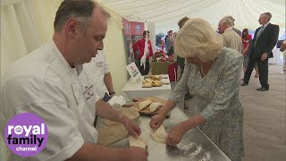 Duchess of Cornwall Makes Pasties on Trip to Ginsters Bakery in Cornwall [upl. by Lasorella]