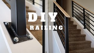 DIY Stair Railing Staircase Makeover [upl. by Ibocaj]