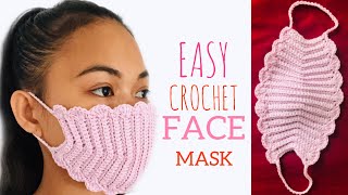 How to crochet  FACE MASK  wSHELL STITCH  CROCHETLYN [upl. by Nordgren659]