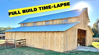 Unbelievable budget pole barn built in 10 minutes TIMELAPSE [upl. by Ardnala]