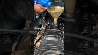 Engine oil filling automobile frontiermotorsworkshop mechanicshop fmw [upl. by Llorrad577]