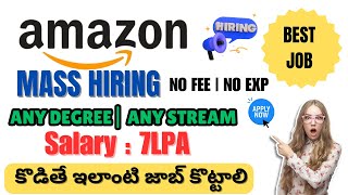 Amazon Mass Hiring  Amazon Work From Home JobJobs in Telugu smcreations3322 amazonamazonjobs [upl. by Arval77]