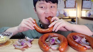 Real Eating Sound Real Kielbasa Sausages Mukbang ASMR [upl. by Sirehc]