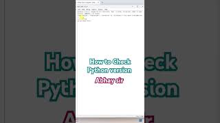 How to Check Python version python abhayexcelcomputer pythonversion programmingtutorial [upl. by Maxey]