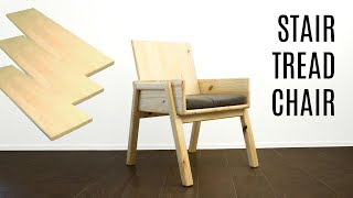 STAIR TREAD Arm Chair  Single Saw Build [upl. by Seroled415]