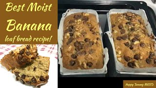 Super Moist Chocolate Chips Banana Bread  How to make Banana Bread HappyTummyMKKD [upl. by Ahsael503]