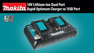 MAKITA 18V LithiumIon Dual Port Rapid Optimum Charger DC18RD [upl. by Ahsitam]