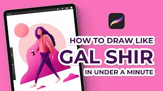 Learn To Draw Like Gal Shir In Under A Minute Procreate Tutorial Shorts [upl. by Llenehs342]