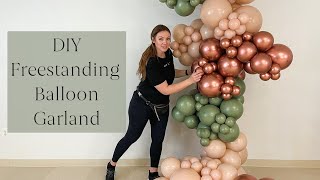 How to Make a Freestanding Organic Balloon Garland  DIY Balloon Garland [upl. by Strep]