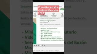 consultar estatus de declaración anual 2023 sat mexico [upl. by Lienahs]