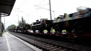 FR Convoi militaire spécial de fret en gare de La Verpillère SNCF [upl. by Neelyhtak]